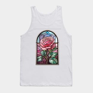 Stained Glass Pink Rose (757) Tank Top
